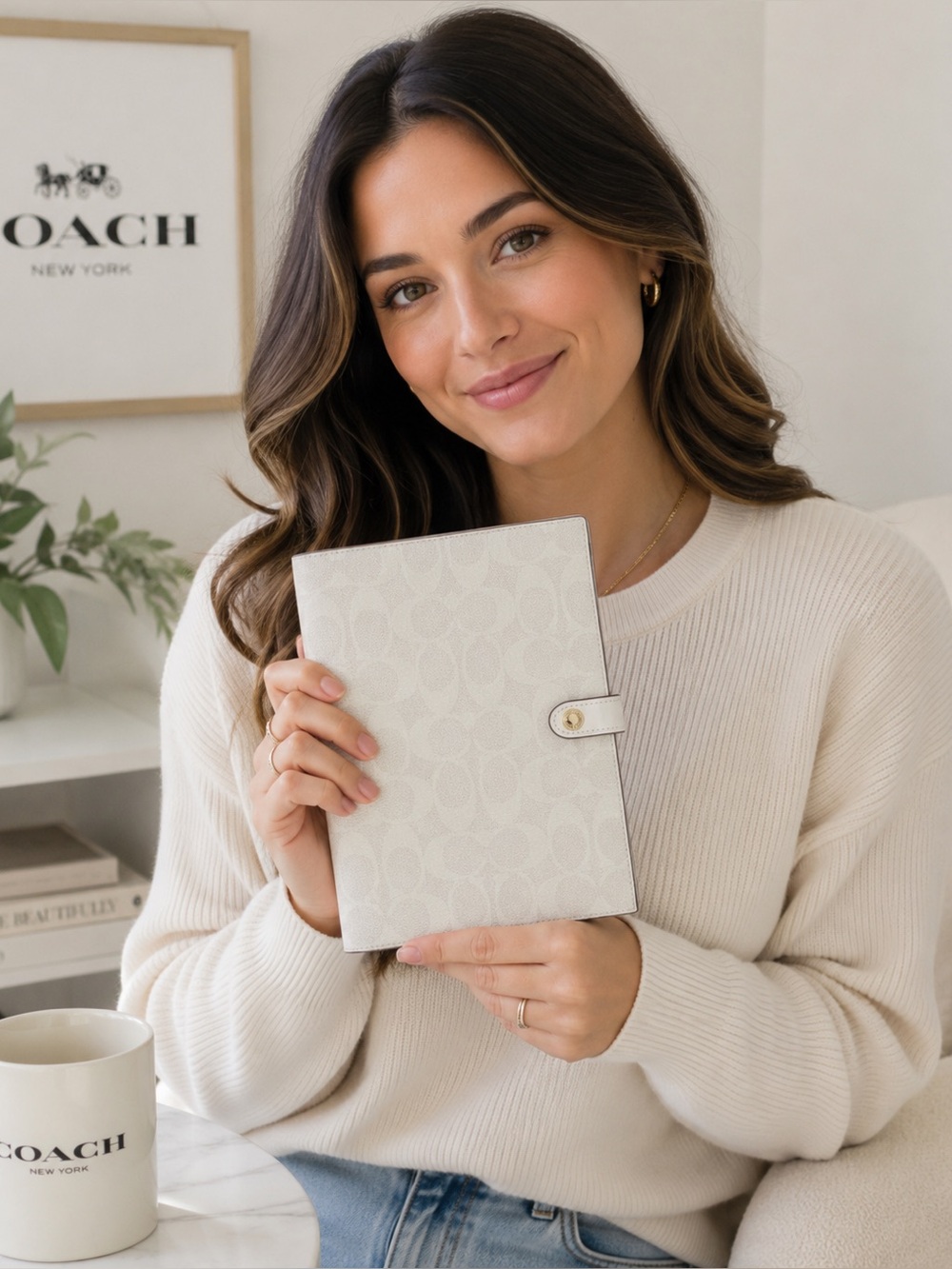 Coach Signature Leather Snap Notebook 📓 NWT/NIP